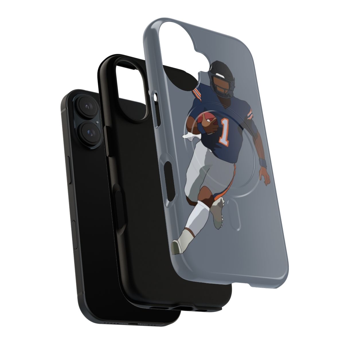 Chicago Bears magnetic phone case featuring Justin Fields - Layers