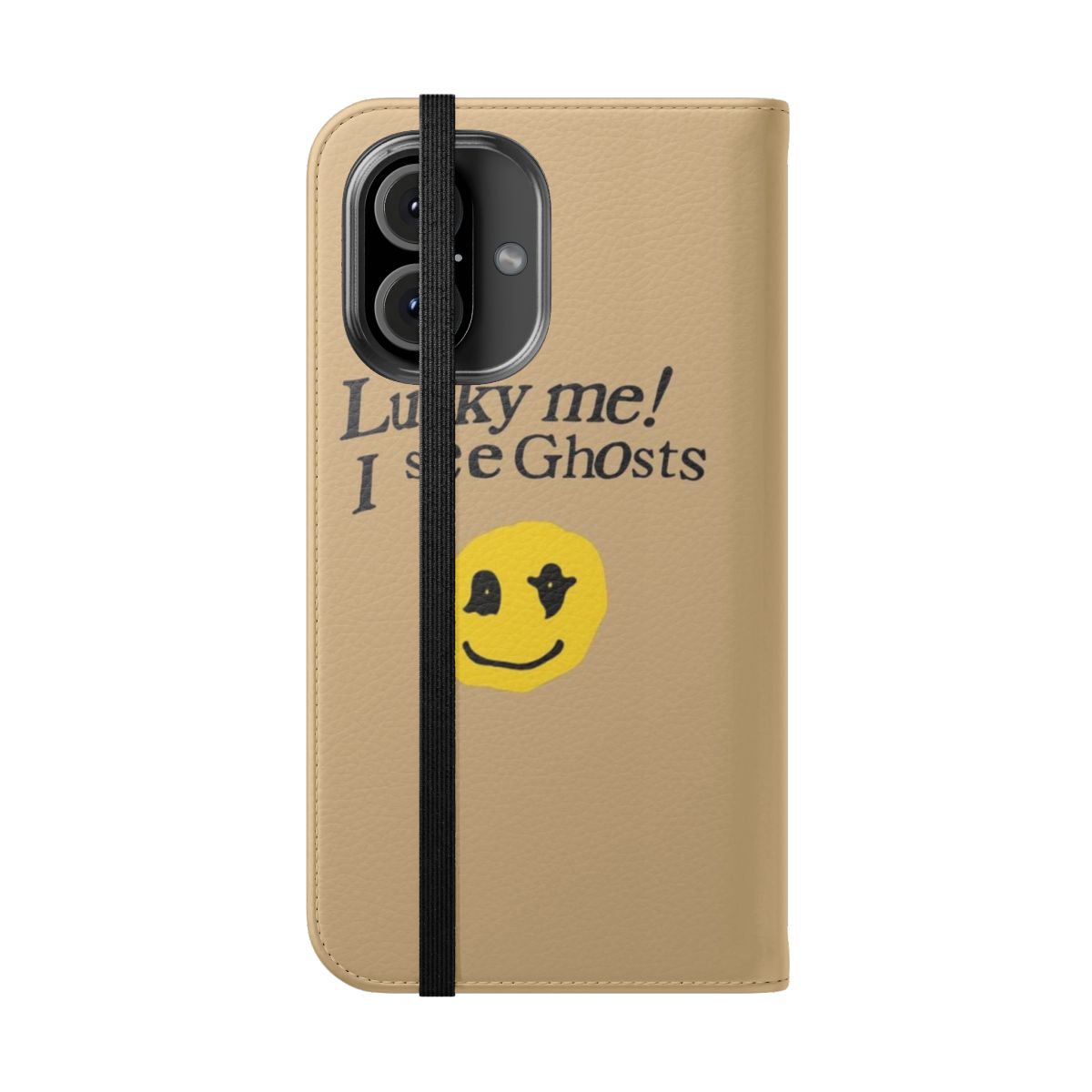 Lucky Ghosts Phone Case for Kids and Fans - Featuring Kanye West and Kid Cudi's Kids See Ghosts Imagery - Folded Front