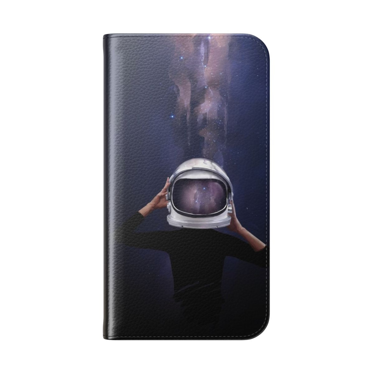 Cosmic astronaut phone case with stars and galaxy design - Folded Back