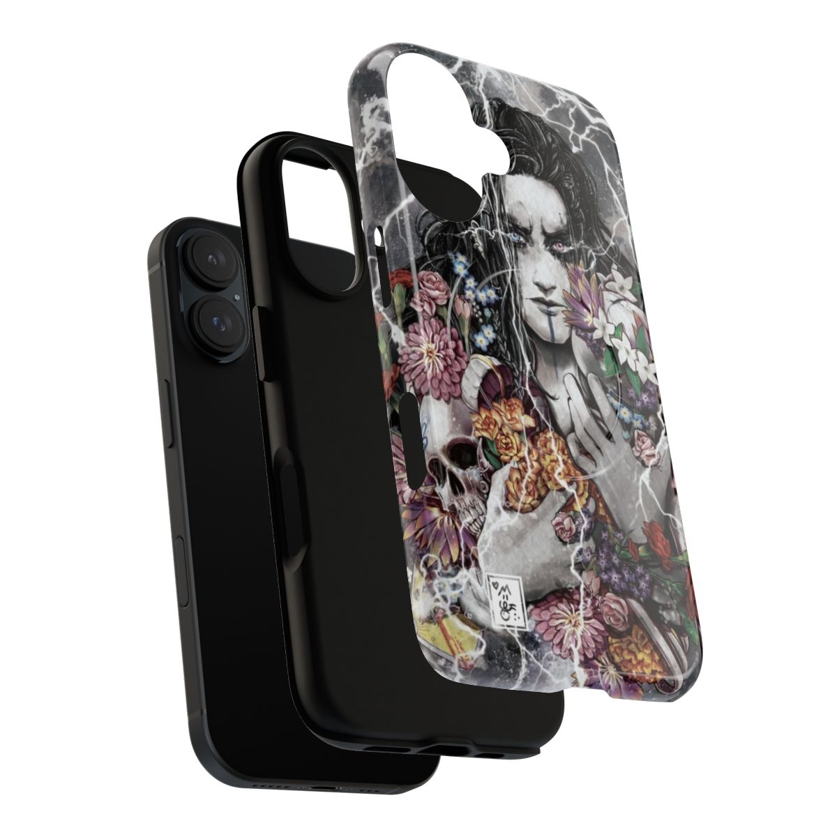 Floral fanart magnetic tough case featuring Yasha's favorite flowers in a watercolor style design. - Layers