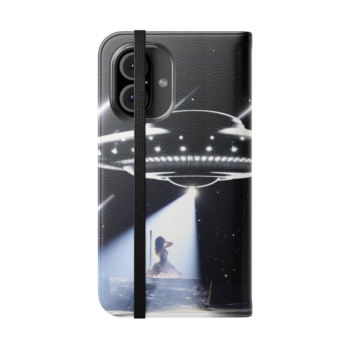 Taylor Swift-inspired flip phone case with a down bad UFO design - Folded Front