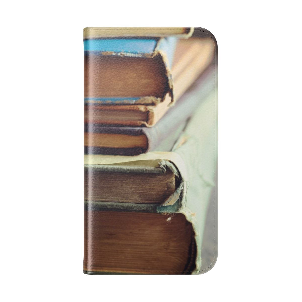 Vintage-style phone case with a worn, book-inspired cover design - Folded Back