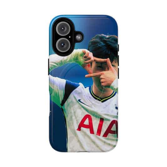 Durable phone case featuring a graphic design of Son Heung-Min, the popular South Korean football player.