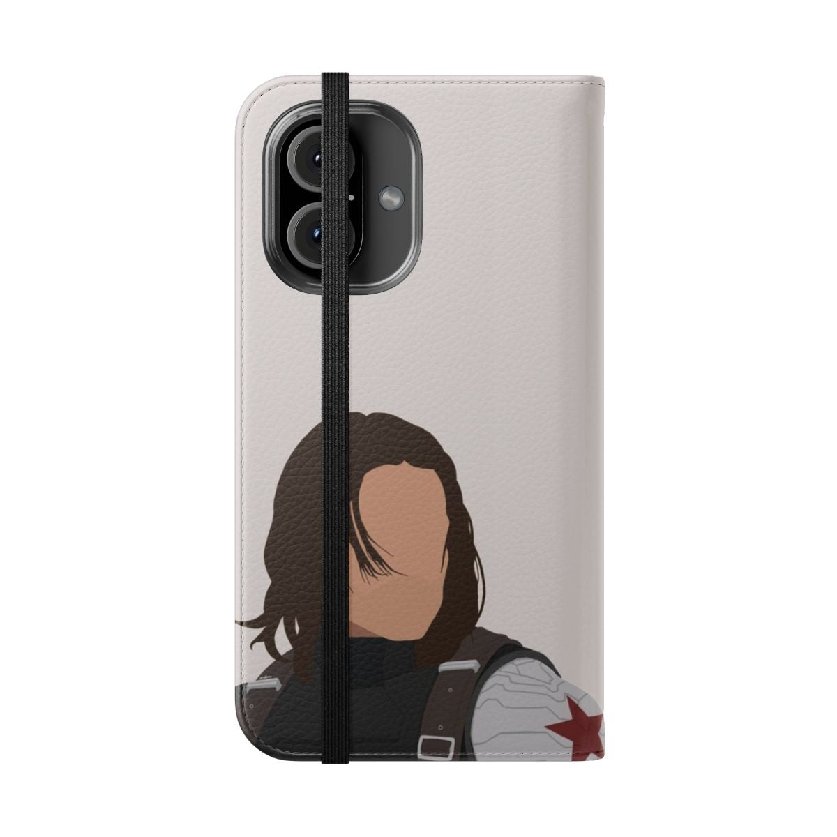 Bucky Barnes-inspired Winter Soldier themed flip cover phone case - Folded Front