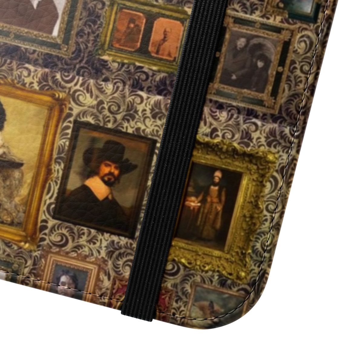 Flip cover phone case featuring portraits of beloved "What We Do in the Shadows" vampire characters - Close Up