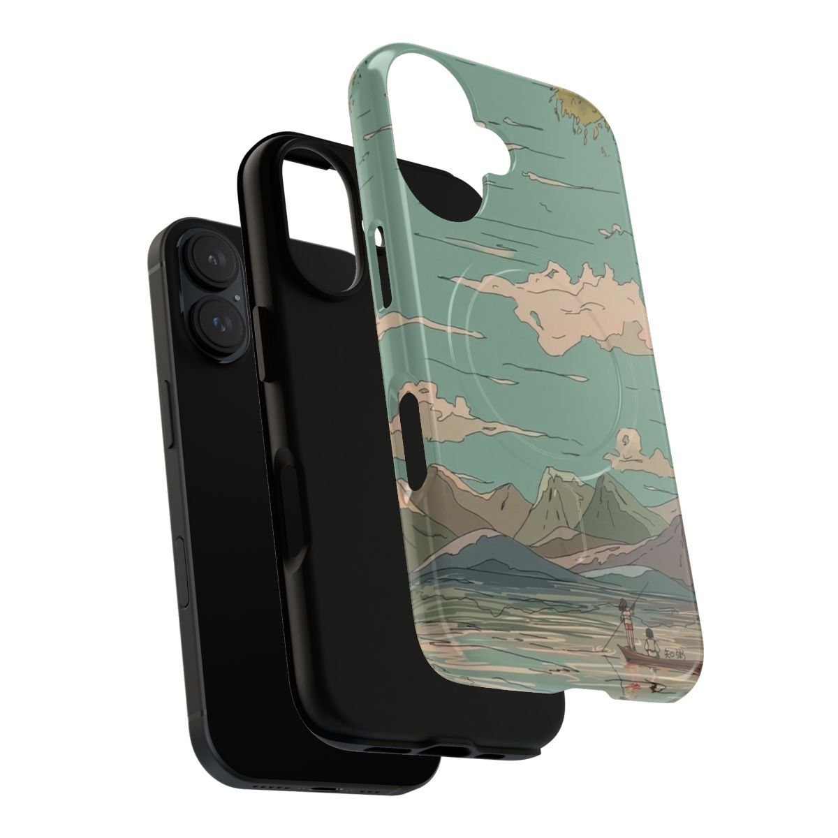 Beautifully designed phone case featuring a serene anime-style landscape - Layers