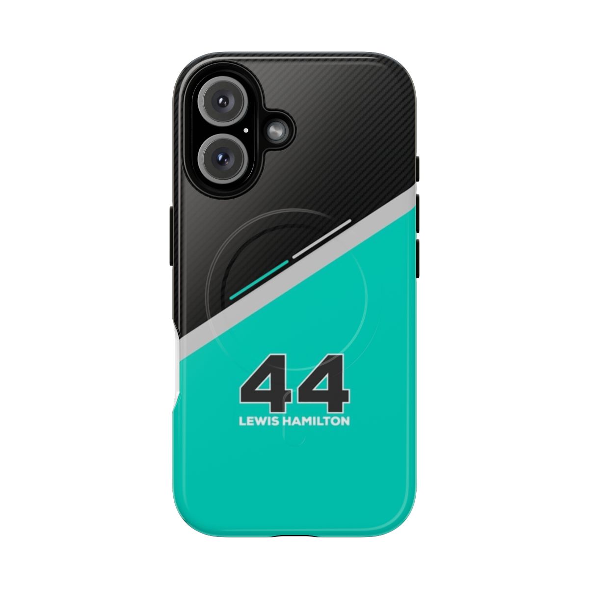 Magnetic tough phone case featuring Lewis Hamilton and Mercedes Formula 1 design