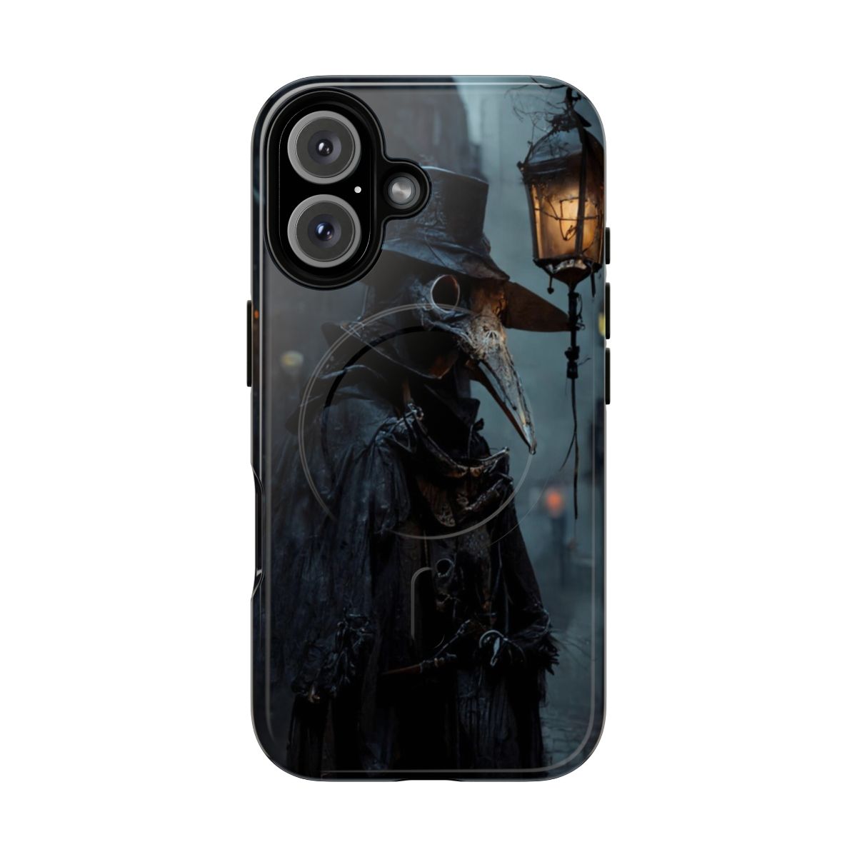 Magnetic tough phone case with detailed plague doctor dark fantasy art design