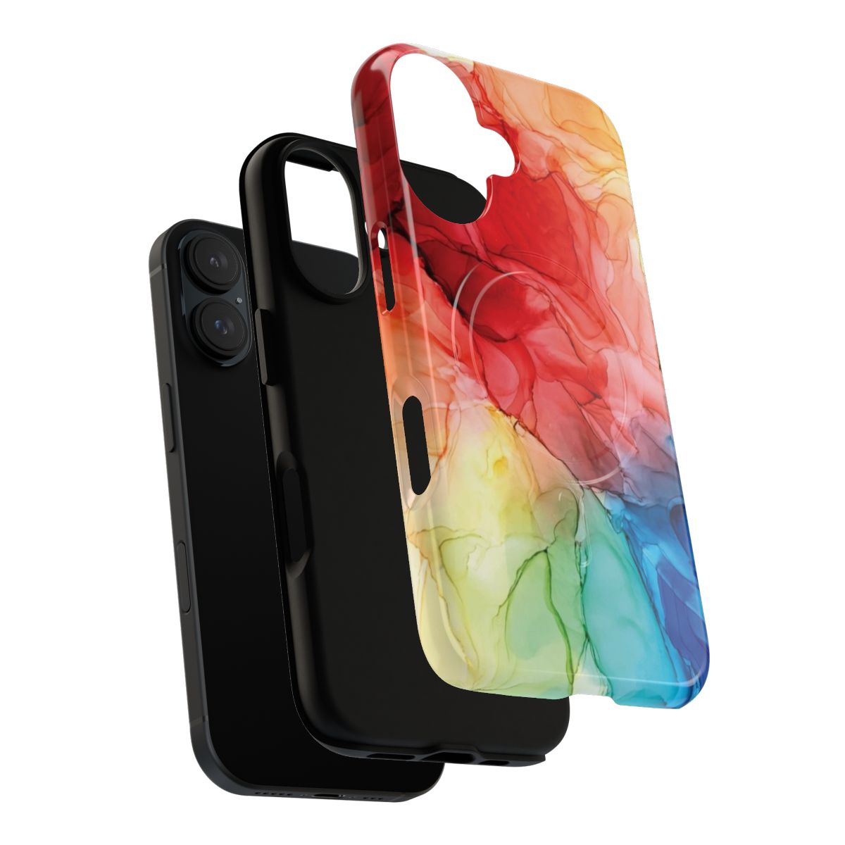 Colorful abstract painting design on a magnetic tough phone case - Layers