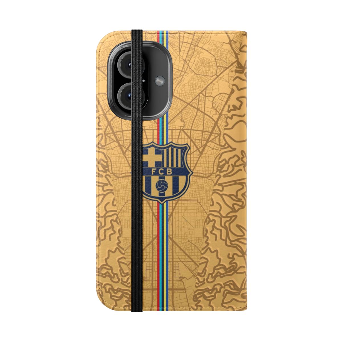 Barcelona Away Jersey Themed Flip Cover Phone Case - Folded Front