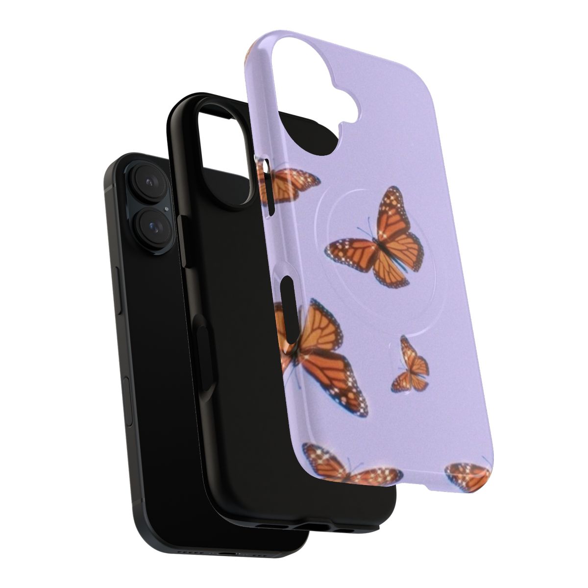 Pastel-colored butterfly pattern phone case for mobile devices - Layers