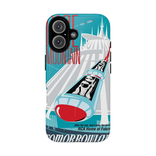 A sleek and durable phone case with a space mountain and futuristic design, perfect for sci-fi and space exploration enthusiasts.