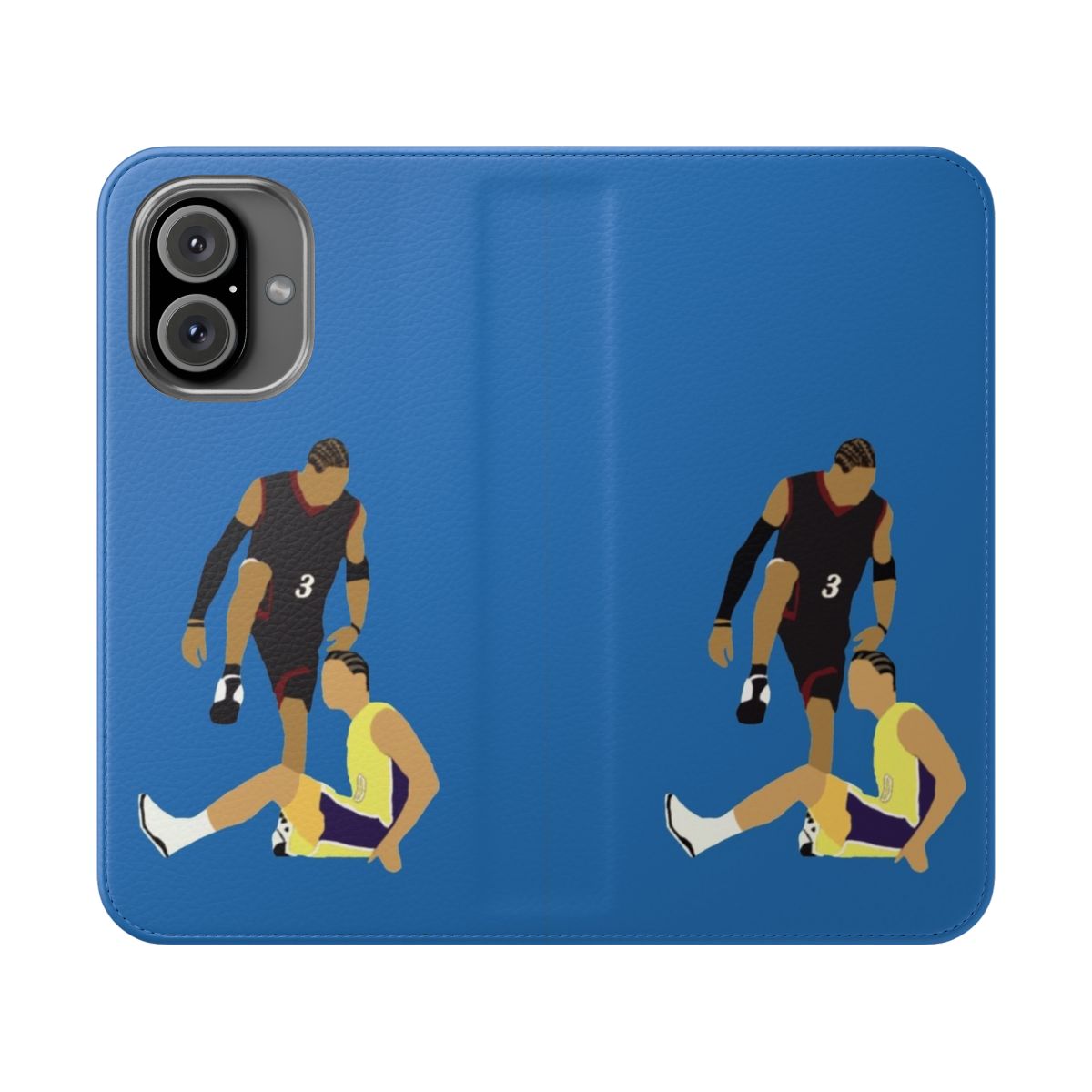 Basketball phone case featuring Allen Iverson's iconic 'step over' moment against Tyronn Lue