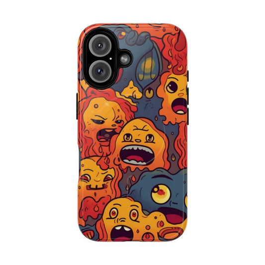 Demon emoji design on a durable magnetic phone case