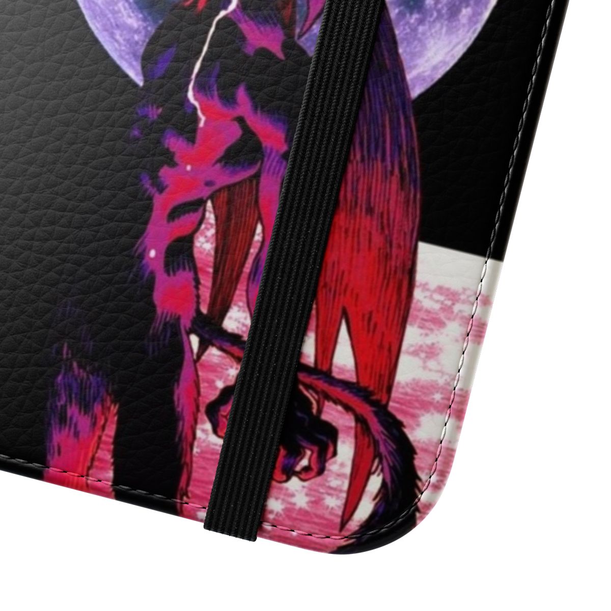 Vibrant and eye-catching phone case featuring Devilman Crybaby anime-inspired design with a 90s aesthetic and glitter accents. - Close Up