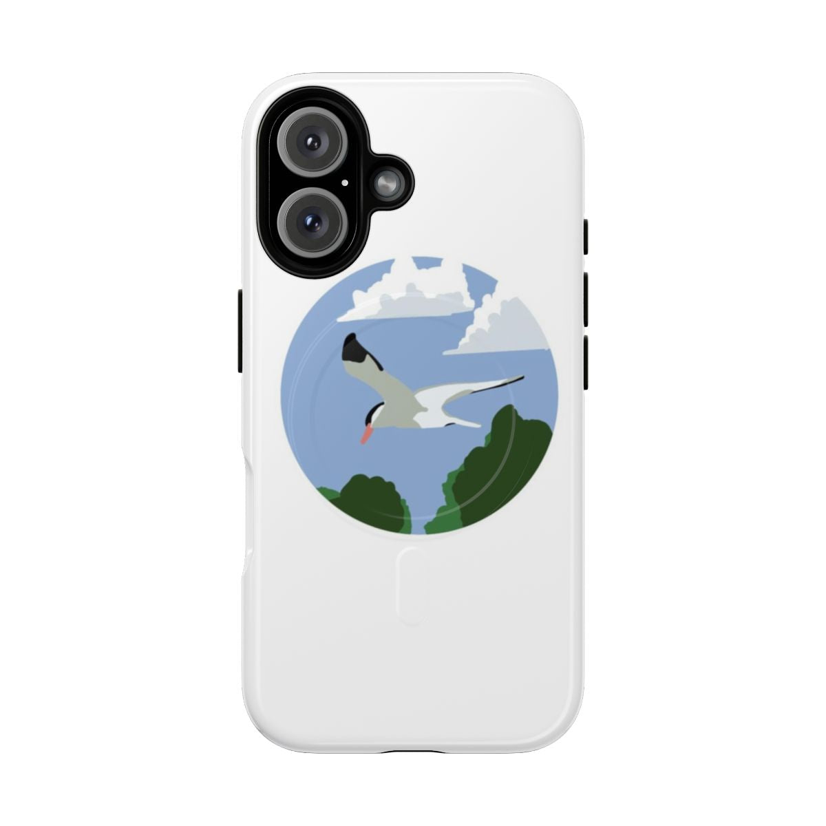 Gliding bird design on a protective magnetic phone case