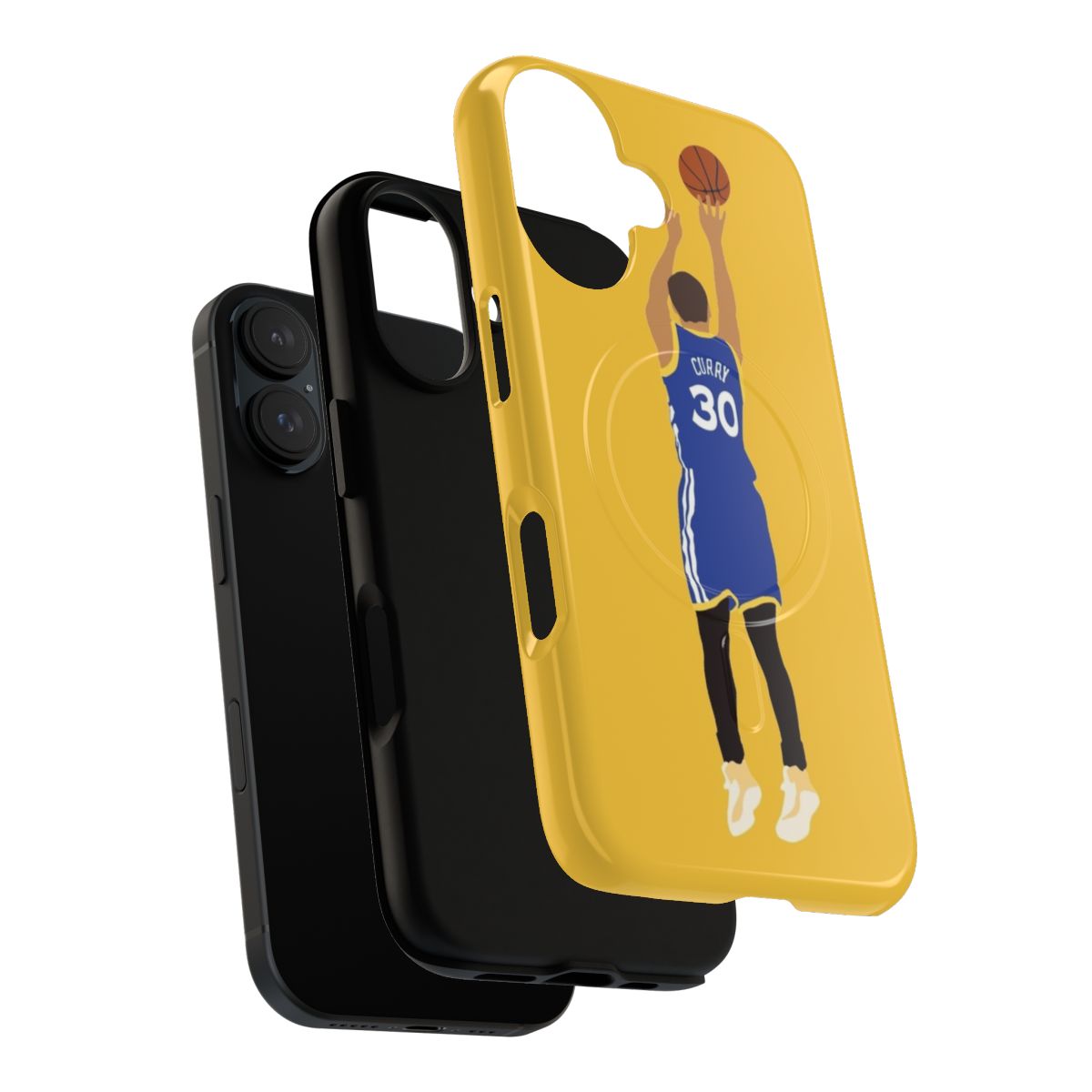 Illustration of Steph Curry in a minimalist cartoon style on a magnetic phone case - Layers