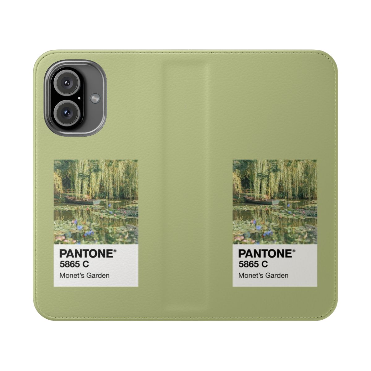 Pantone-inspired phone case with a floral design based on Claude Monet's famous 'Water Lilies' painting