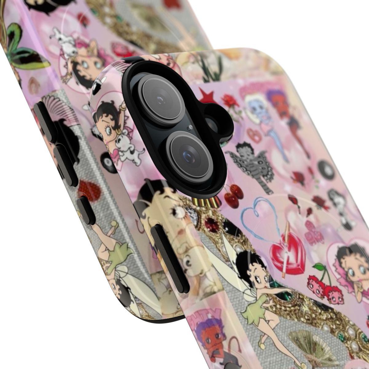 Vintage cartoon collage design on a durable magnetic tough phone case - Detail