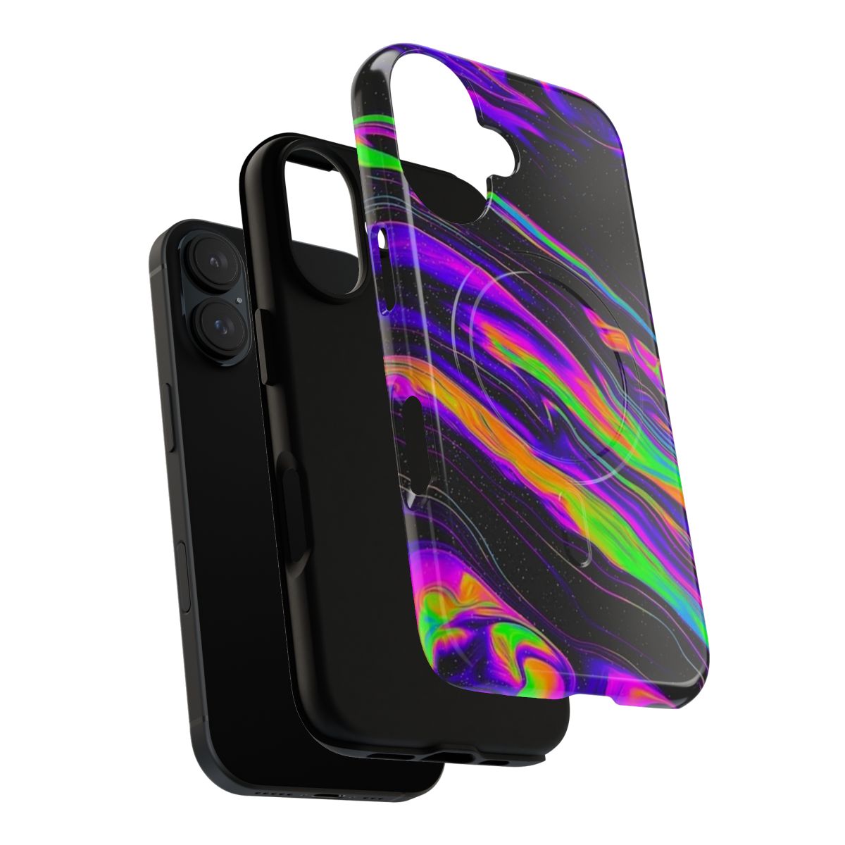 Neon, trippy, and drippy phone case with a vibrant, aesthetic design - Layers