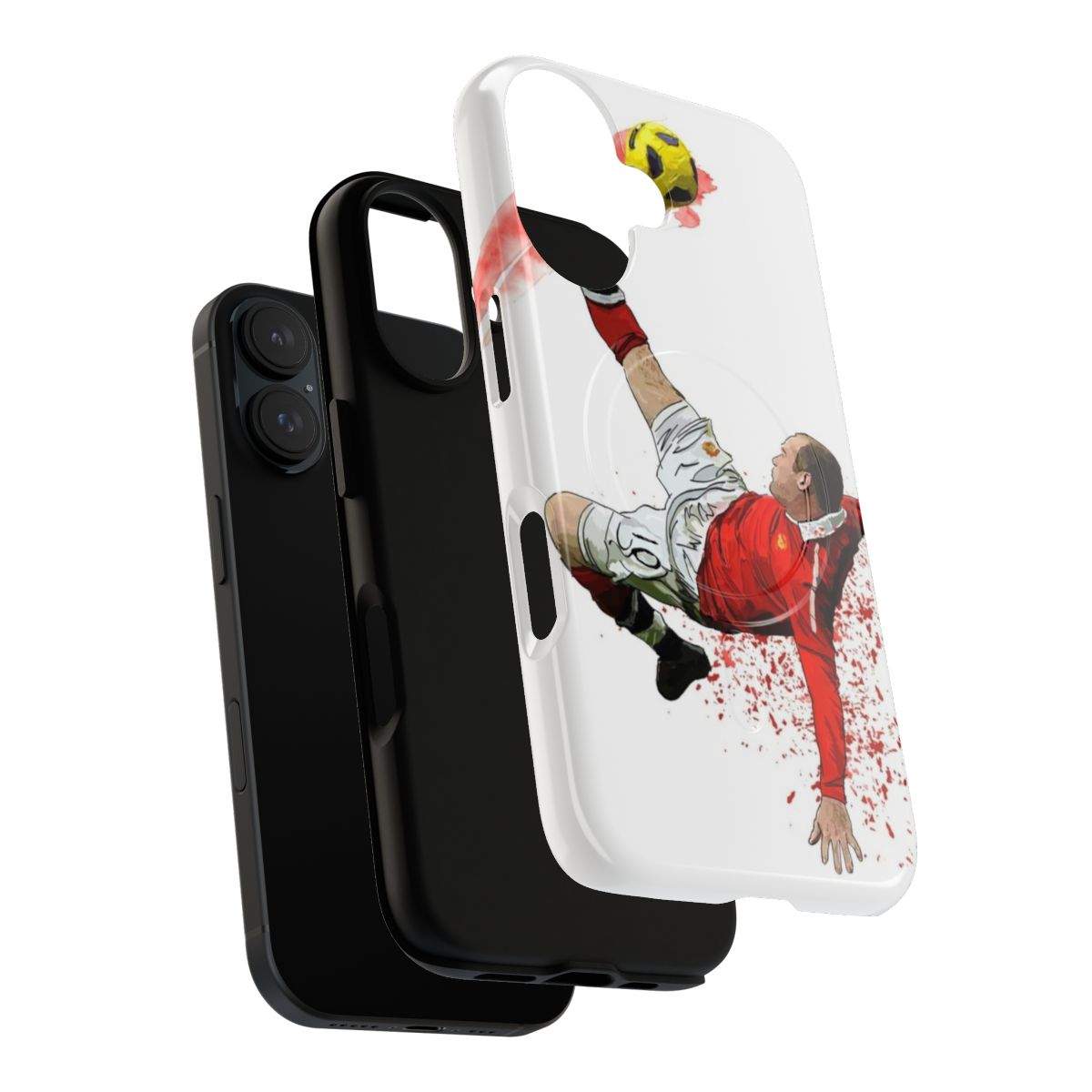 Magnetic tough phone case featuring Wayne Rooney, the legendary soccer player. - Layers