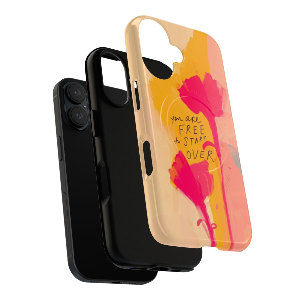 A vibrant and abstract floral phone case featuring an inspiring quote by Morgan Harper Nichols. - Layers