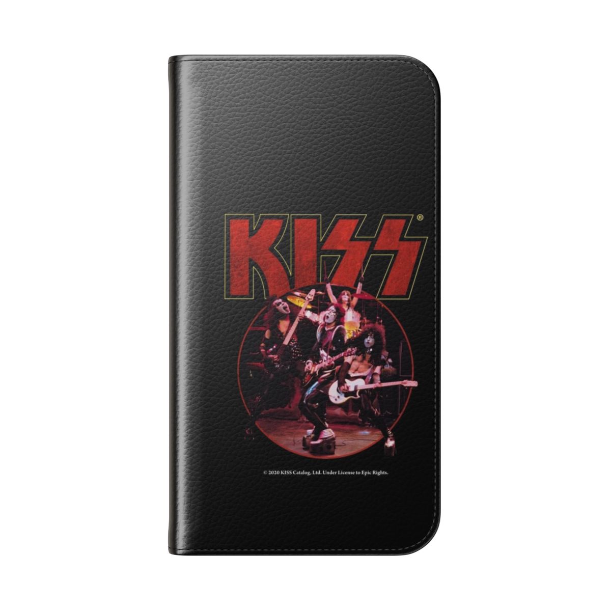 "Stylish phone case featuring the iconic Kiss band logo and artwork" - Folded Back