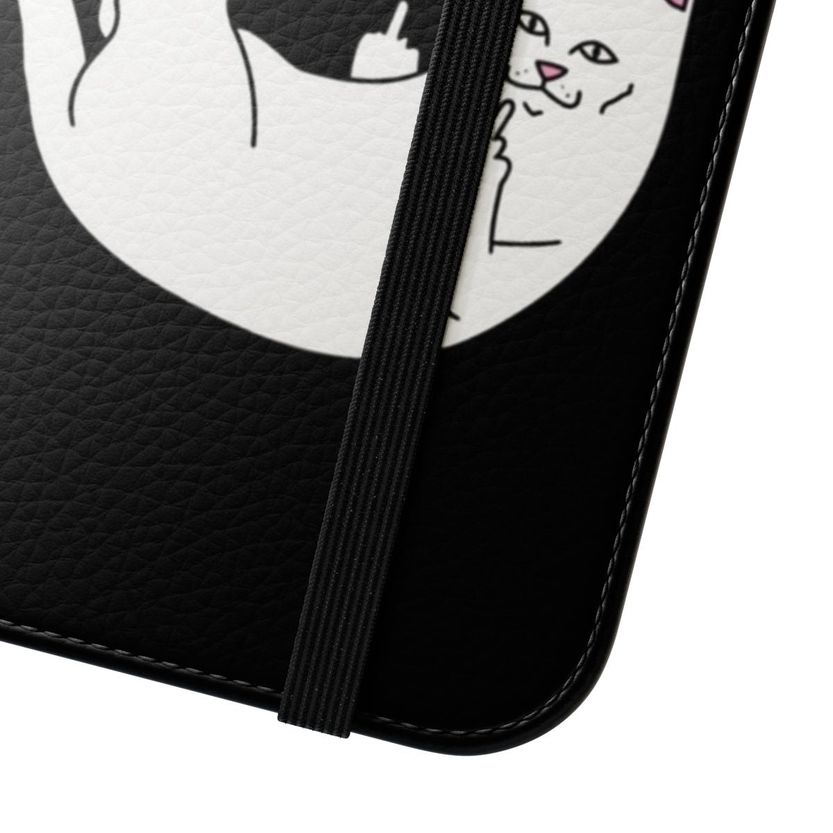 Flip phone case featuring a cat in a minimalist, aesthetic design - Close Up