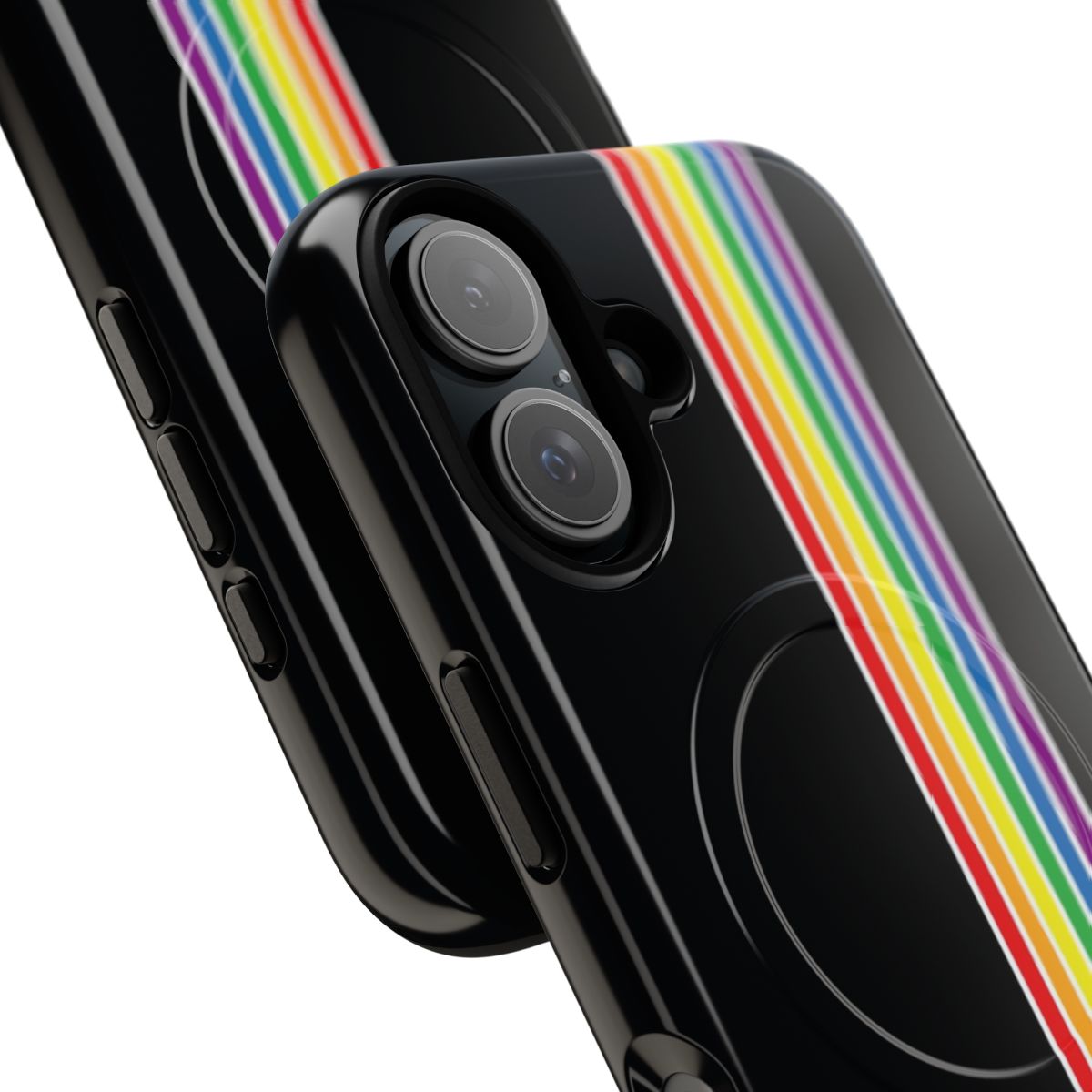 Colorful rainbow phone case with magnetic protective cover - Detail