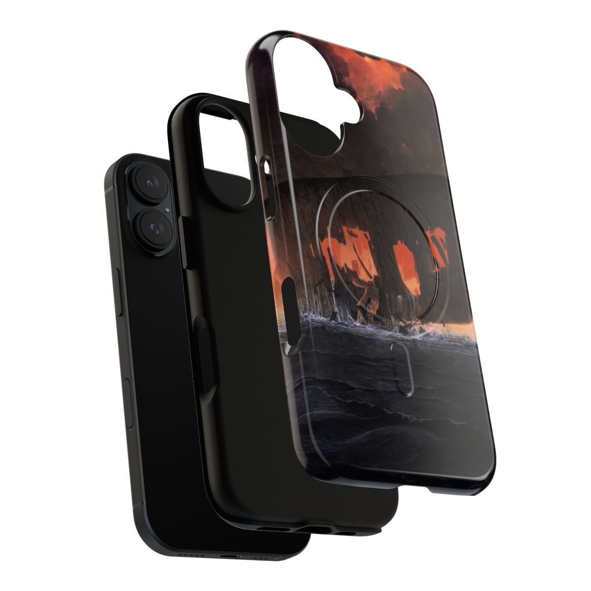 Surreal art phone case featuring a macabre, dark design inspired by the paintings of renowned Polish artist Zdzisław Beksiński. - Layers