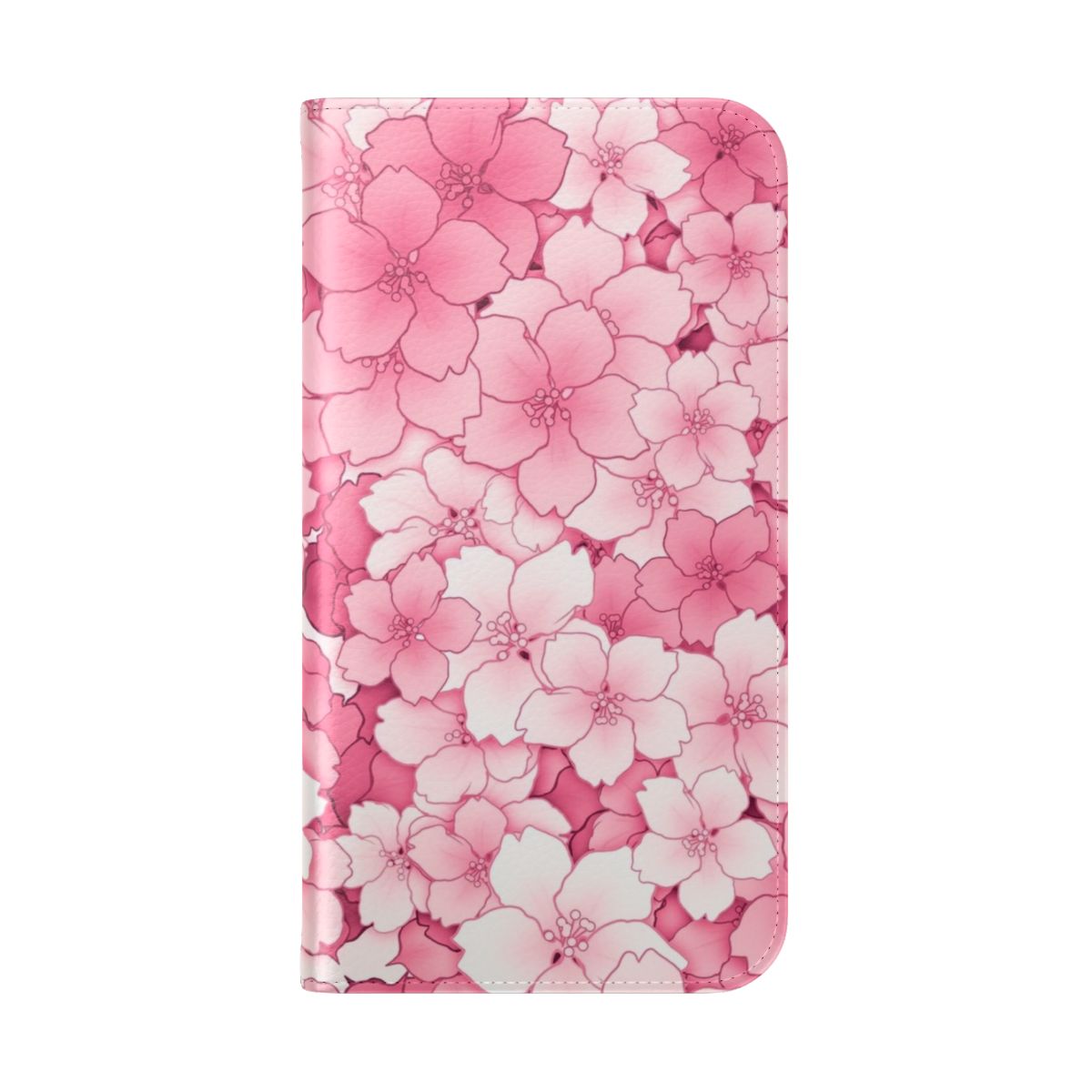 Pink and pale pastel sakura cherry blossom floral phone case cover - Folded Back