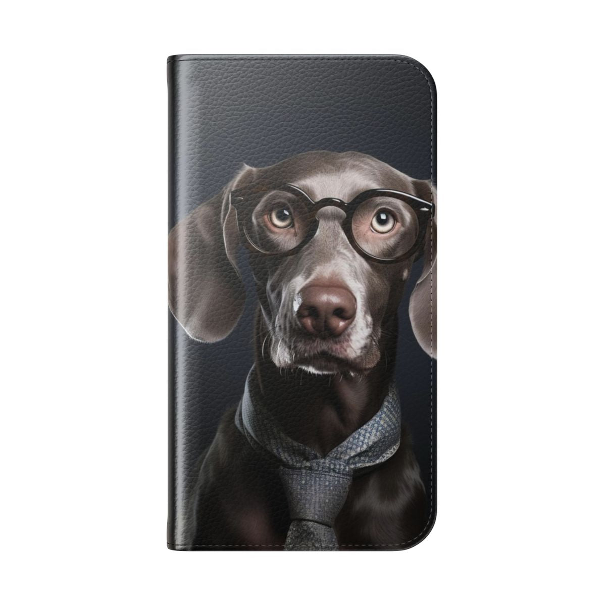 Weimaraner dog breed illustration on a stylish flip cover phone case - Folded Back