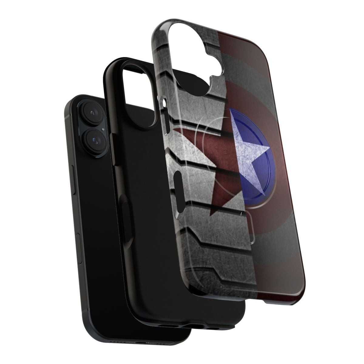 Magnetic tough phone case featuring the Winter Soldier character - Layers