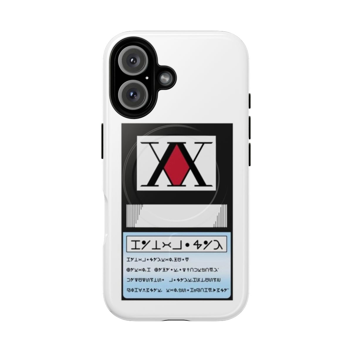 Stylish phone case featuring hunter-inspired designs and symbols