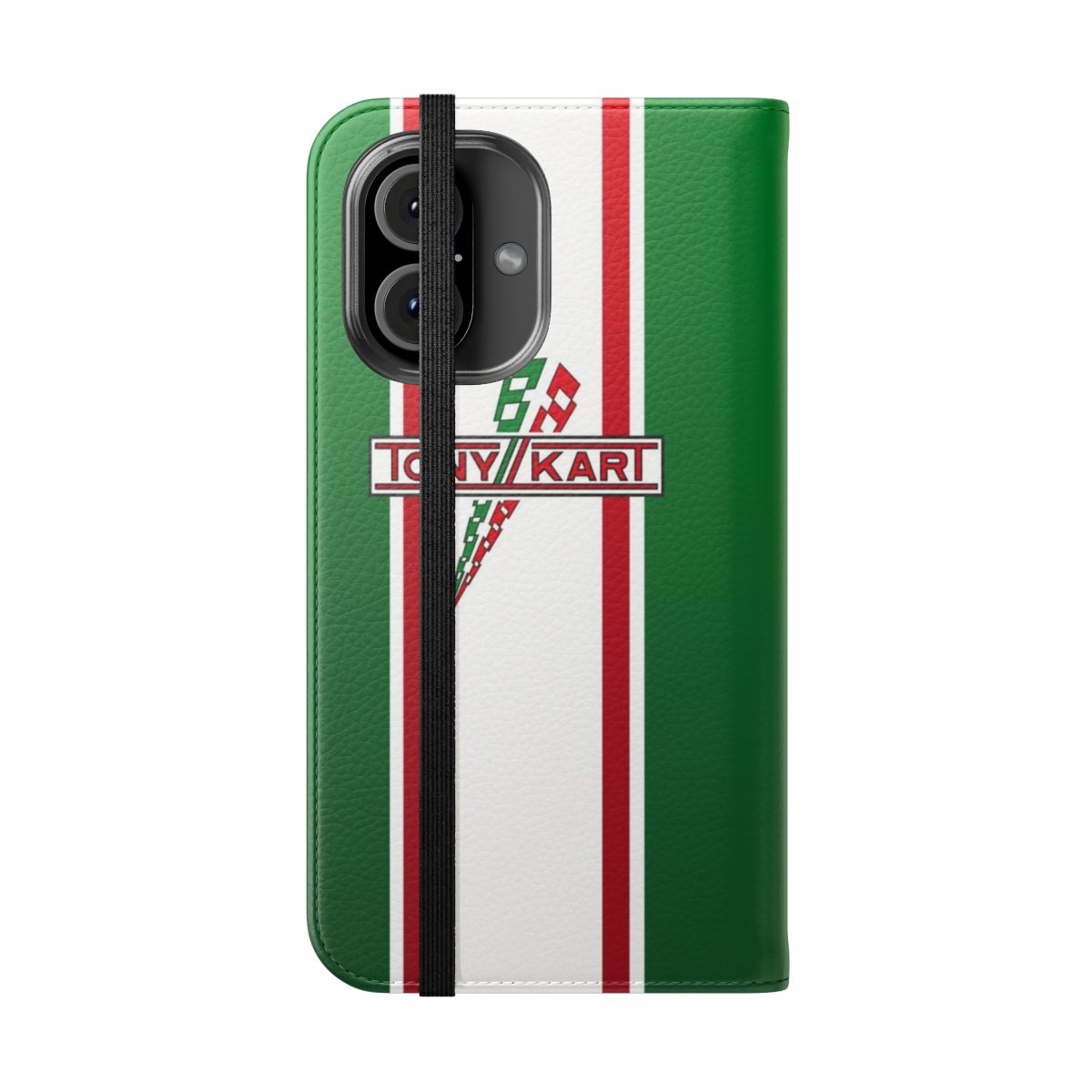 Racing-themed phone case with Tony Kart logo - Folded Front