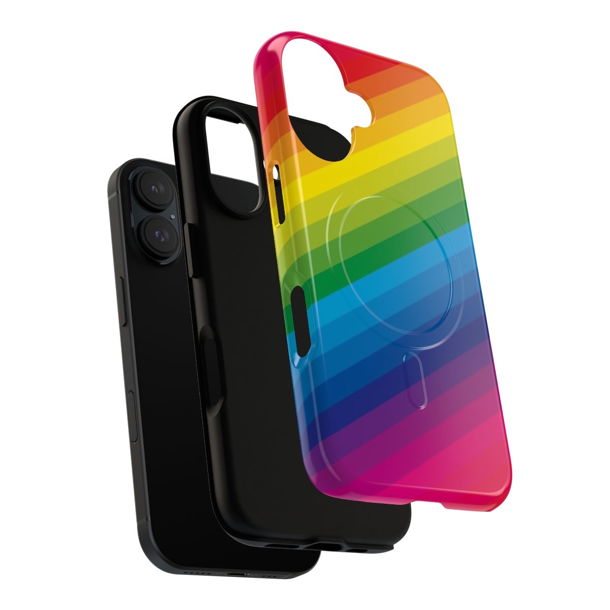 Colorful rainbow-patterned magnetic tough phone case - Layers