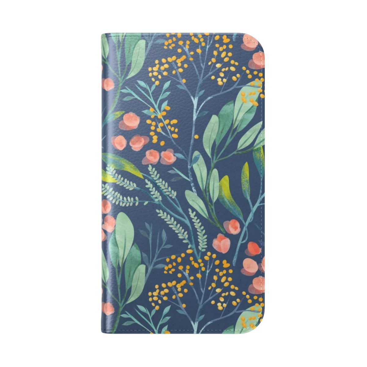 Vibrant floral pattern on a protective phone case - Folded Back