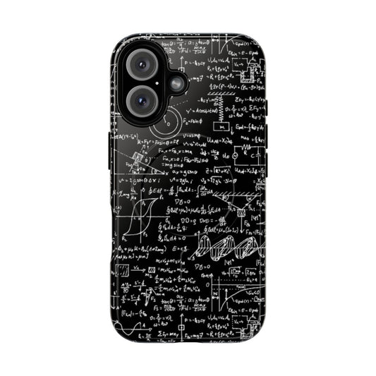 Magnetic tough phone case with science and math equations