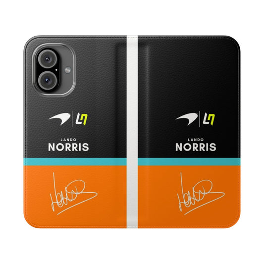 Lando Norris Inspired Flip Cover Phone Case for iPhone and Samsung