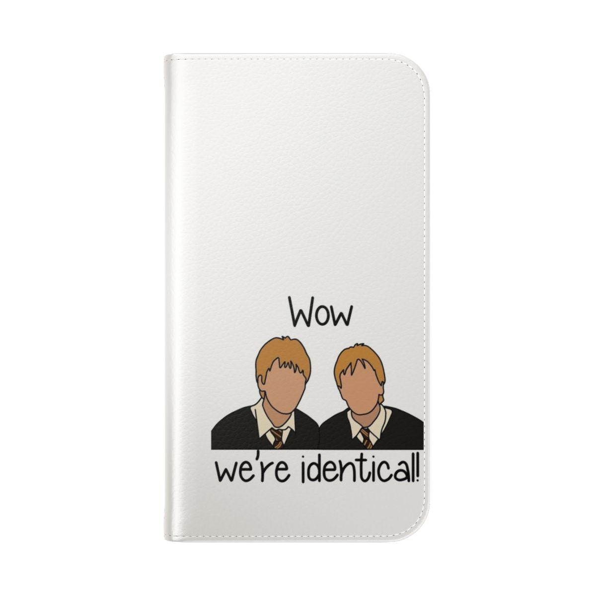 A vibrant phone case featuring the iconic Fred and George Weasley from the Harry Potter series. - Folded Back