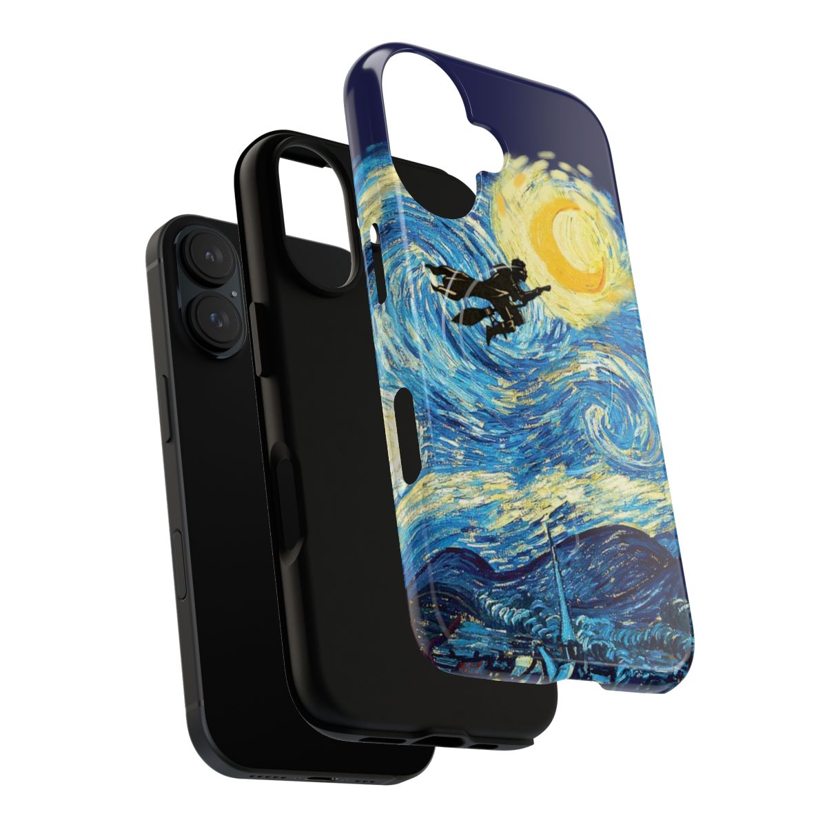 Starry night-themed phone case with a protective magnetic design - Layers