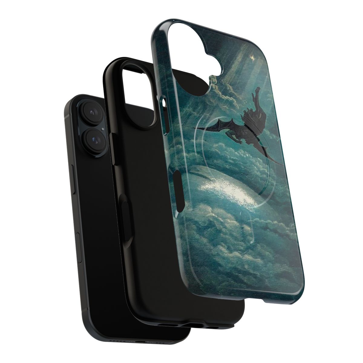 Magnetic phone case featuring colorized artwork of Paradise Lost by Gustave Doré - Layers