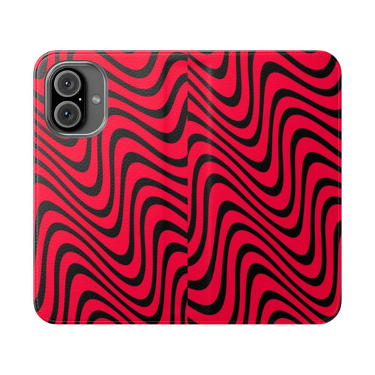 Red and black flip phone case for smartphone