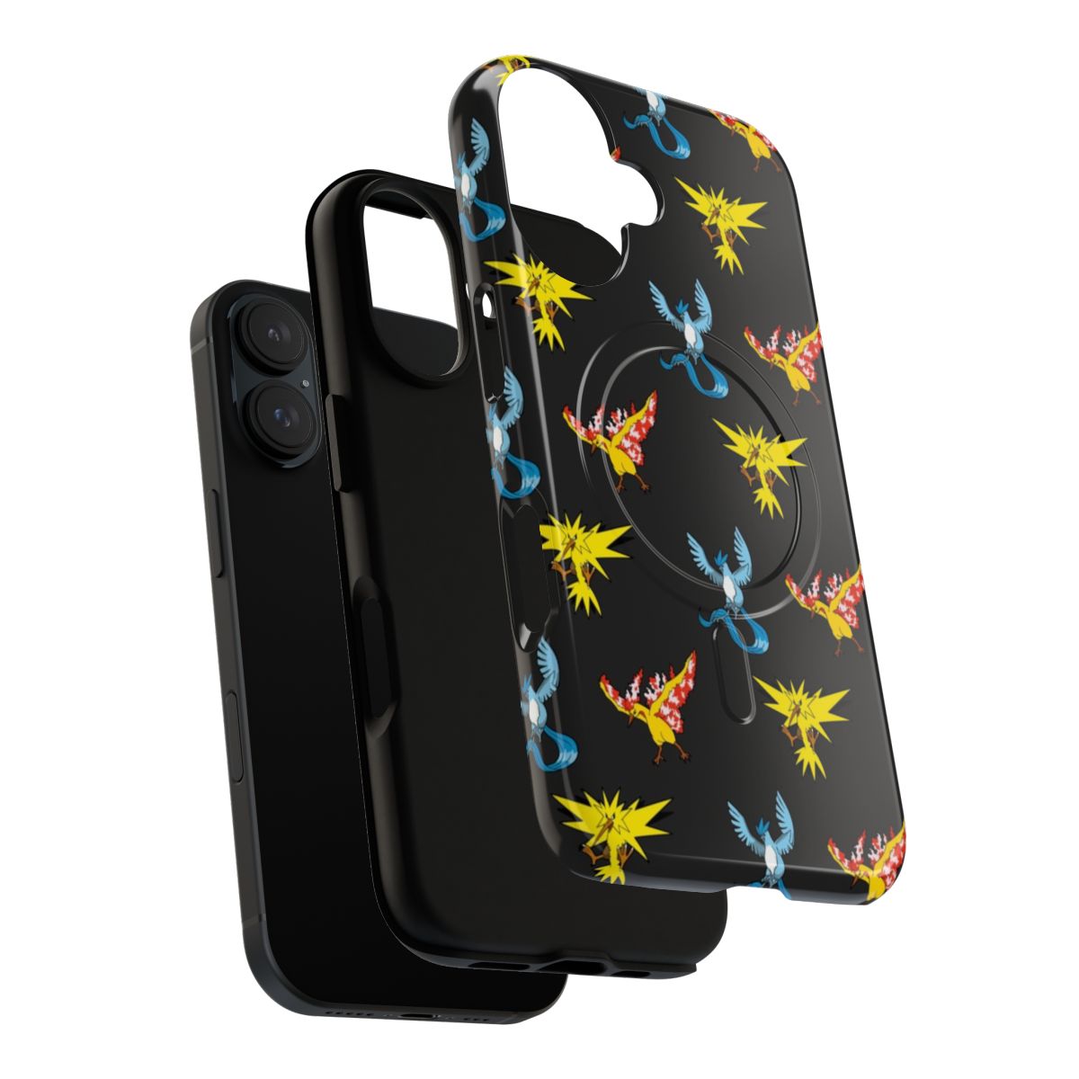 Magnetic tough phone case featuring the legendary Pokémon Zapdos, Articuno, and Moltres - Layers