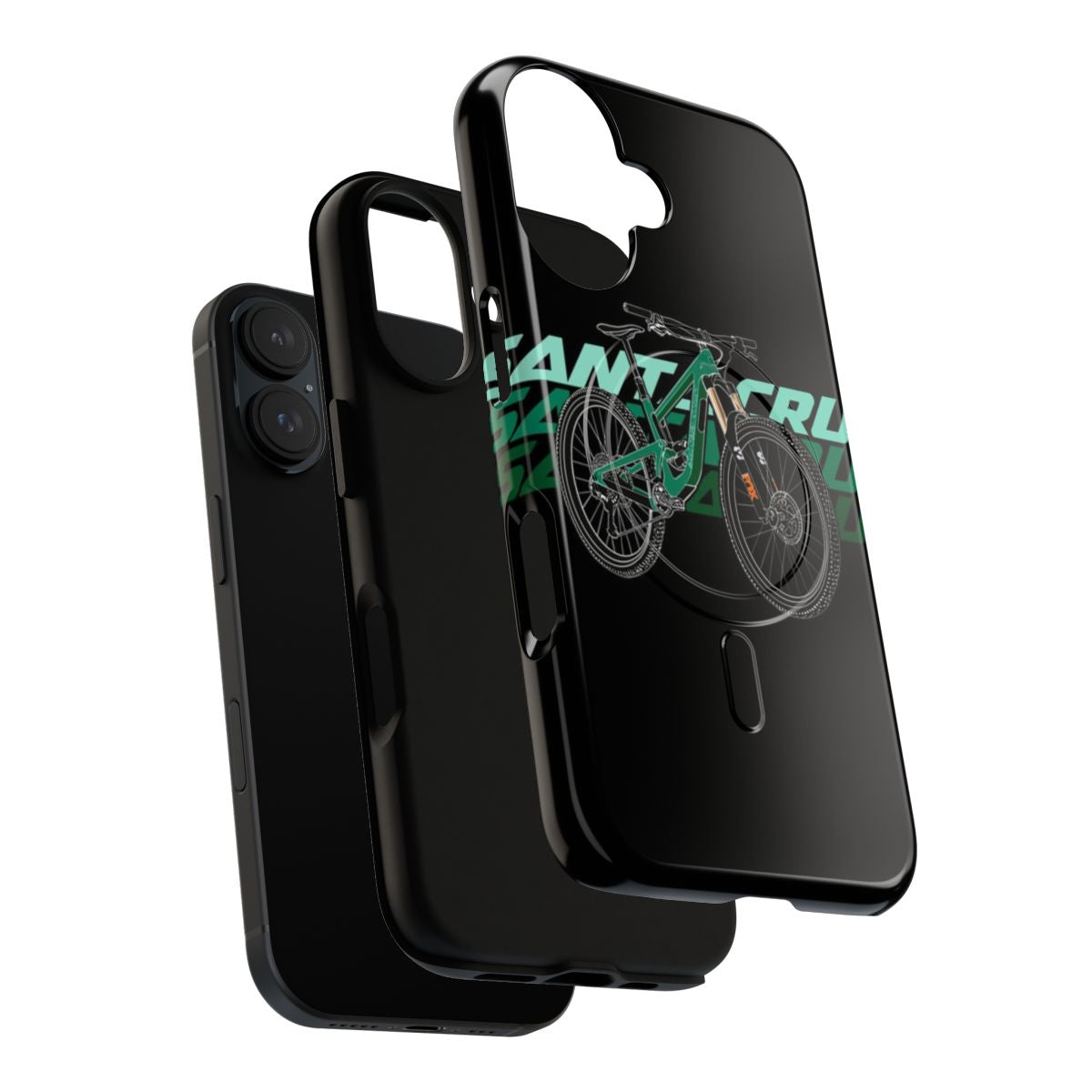 Green magnetic phone cases for mountain biking and cycling enthusiasts - Layers