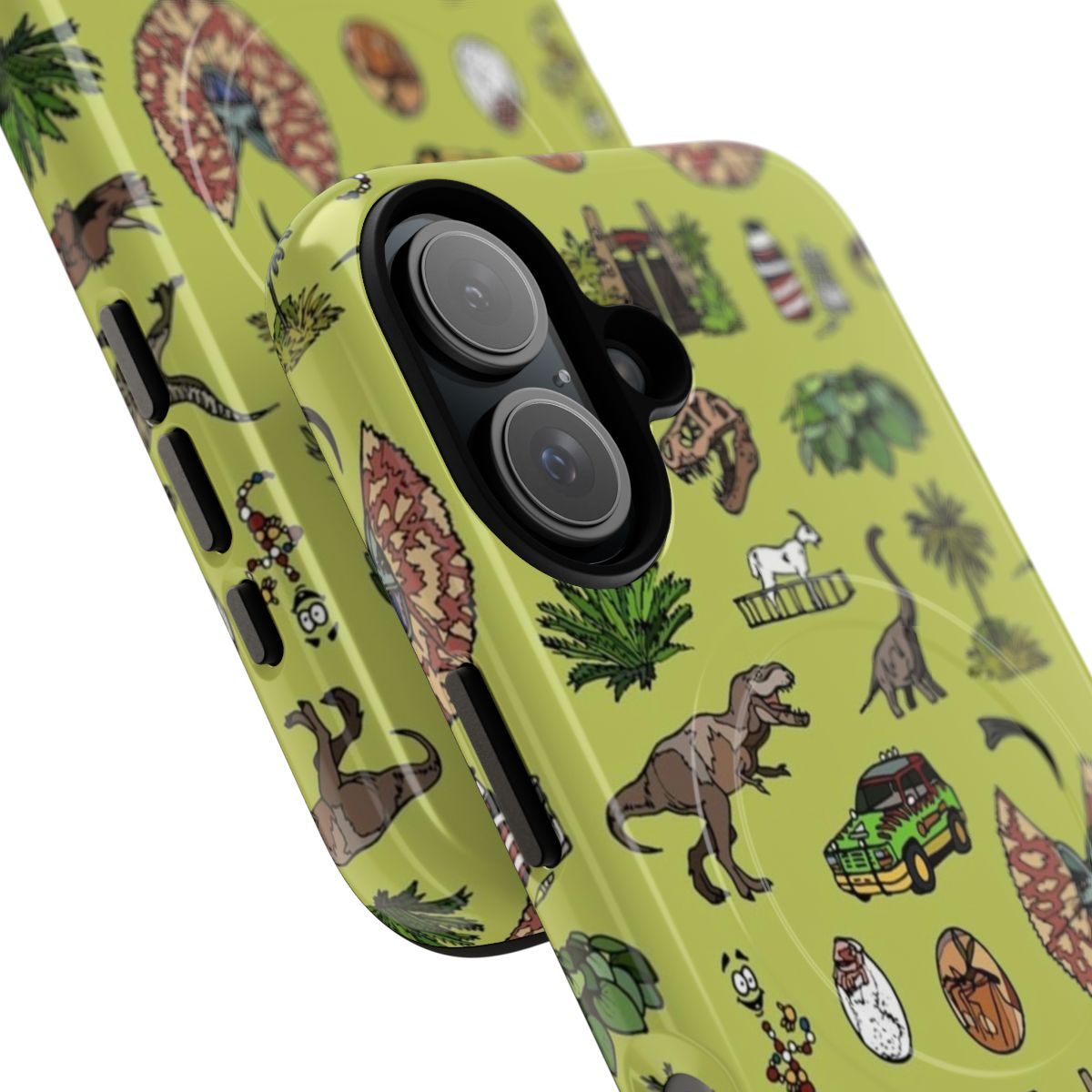 Jurassic dinosaur pattern magnetic tough phone case - Detail