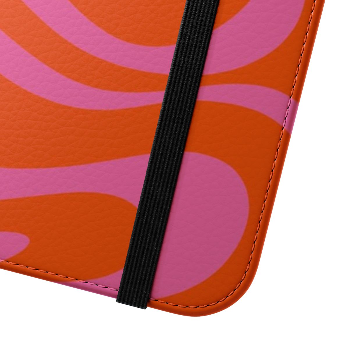 Vibrant and colorful abstract square pattern design on a modern flip cover phone case - Close Up