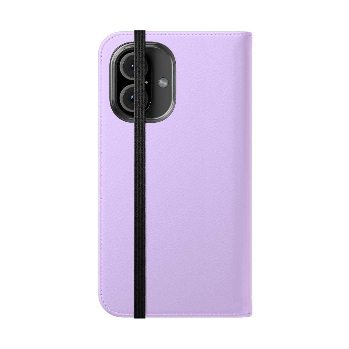 Pale lilac solid color flip cover phone case - Folded Front