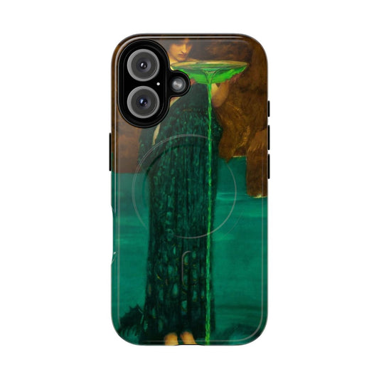 Magnetic tough phone case with artwork of "Circe Invidiosa" by the Pre-Raphaelite artist John William Waterhouse