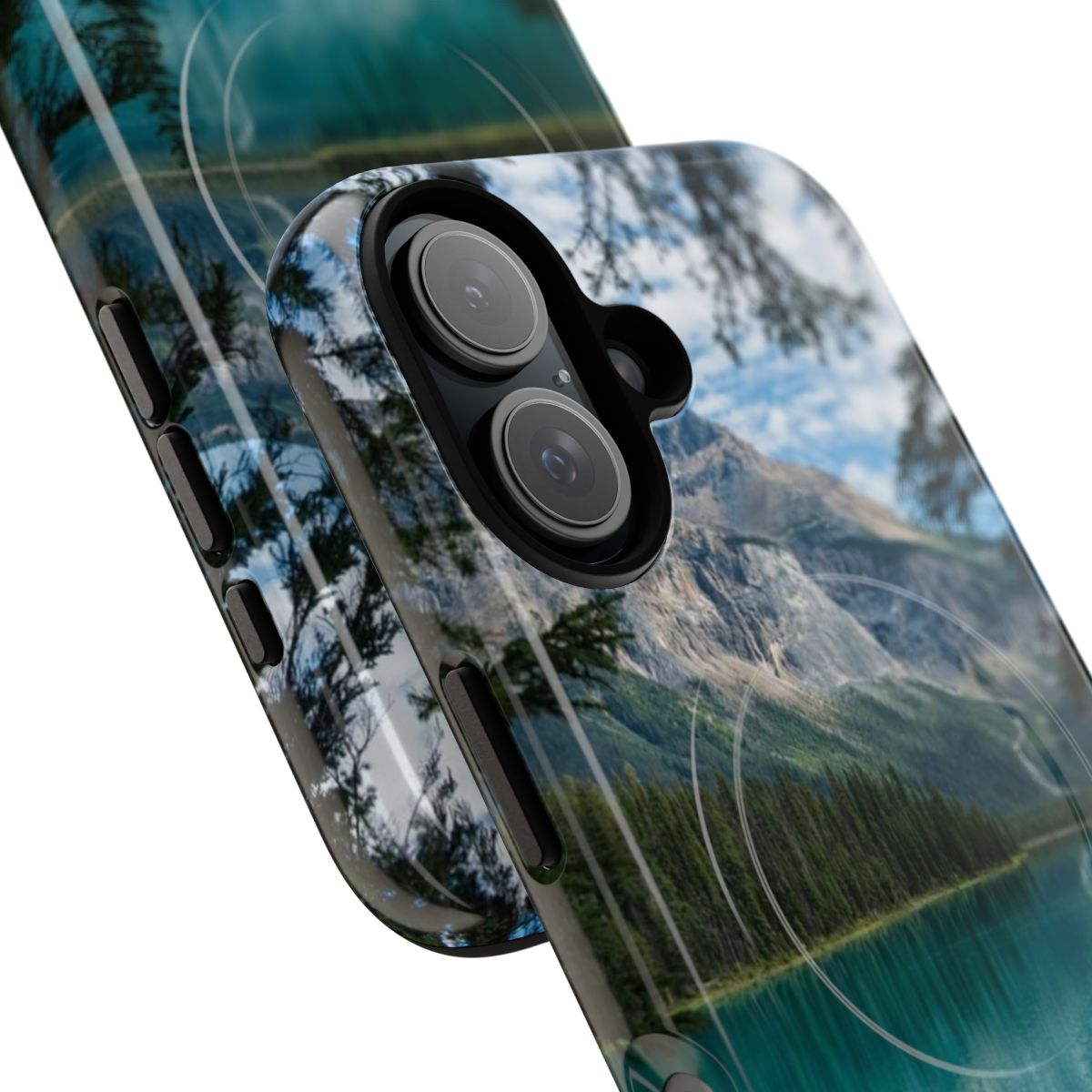 Magnetic phone case featuring a scenic view of Emerald Lake in the Canadian Rockies, Yoho National Park - Detail